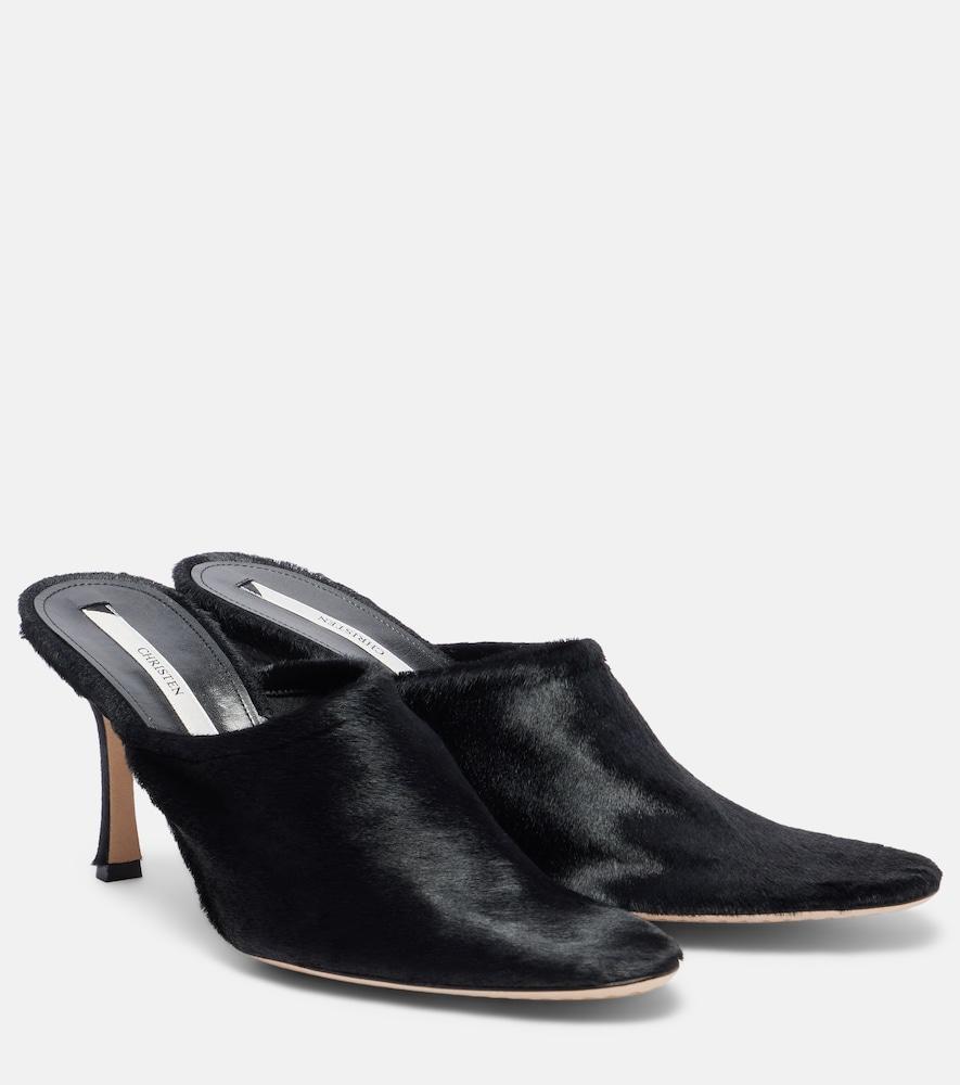 christen elipse 75 calf hair mules