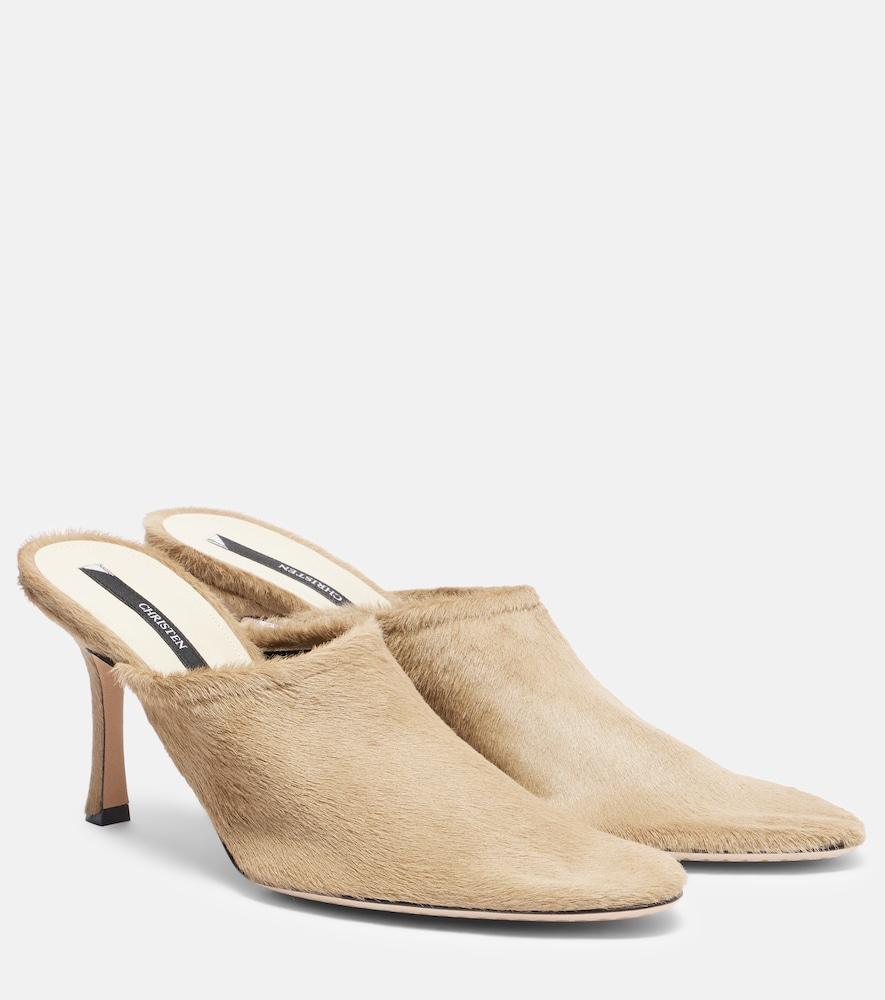 christen elipse 75 calf hair mules