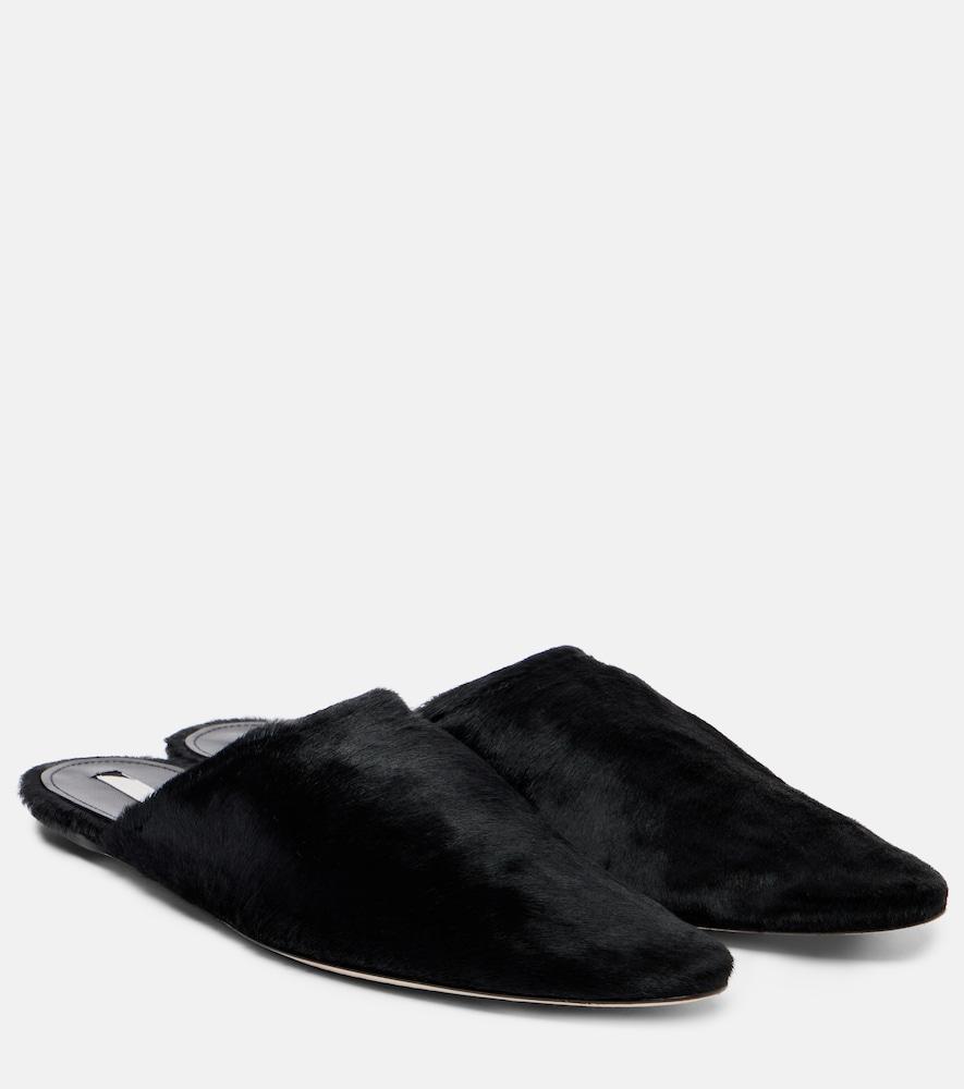 christen elipse calf hair mules