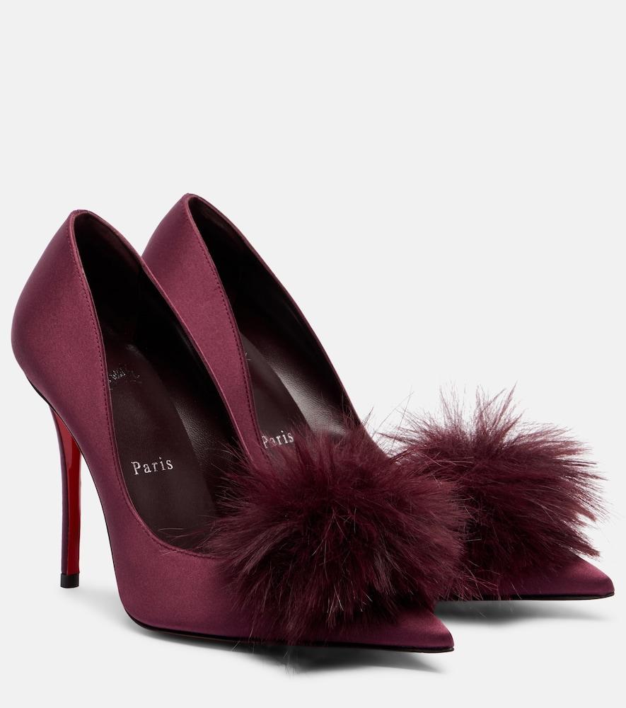 christian louboutin alana 100 embellished crêpe satin pumps