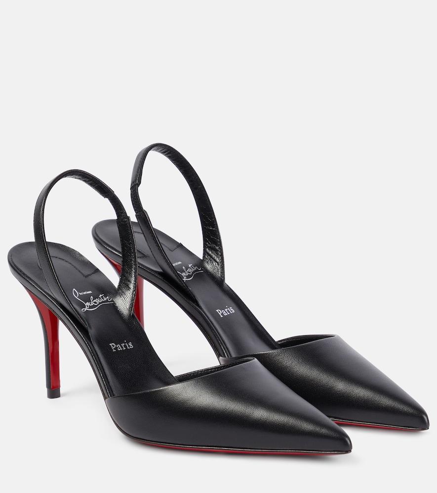christian louboutin apostropha leather slingback pumps