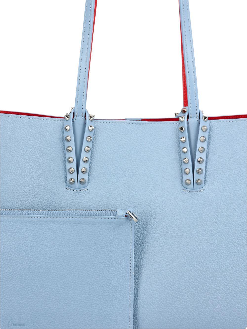 christian louboutin bags clear blue outer: grained calf leather - women