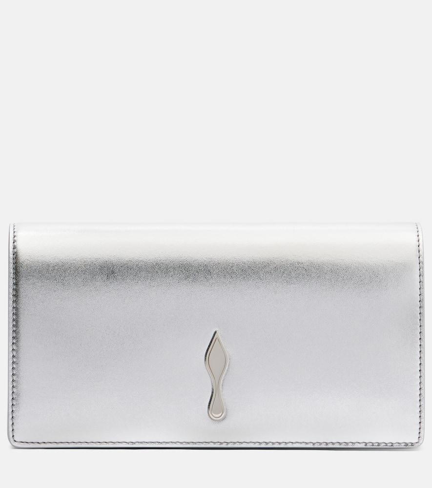christian louboutin bettina metallic leather clutch