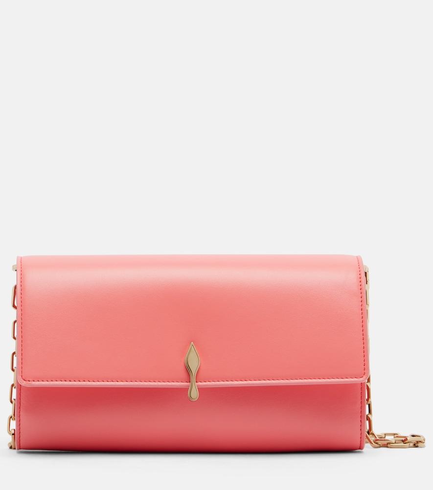 christian louboutin bettina small leather wallet on chain