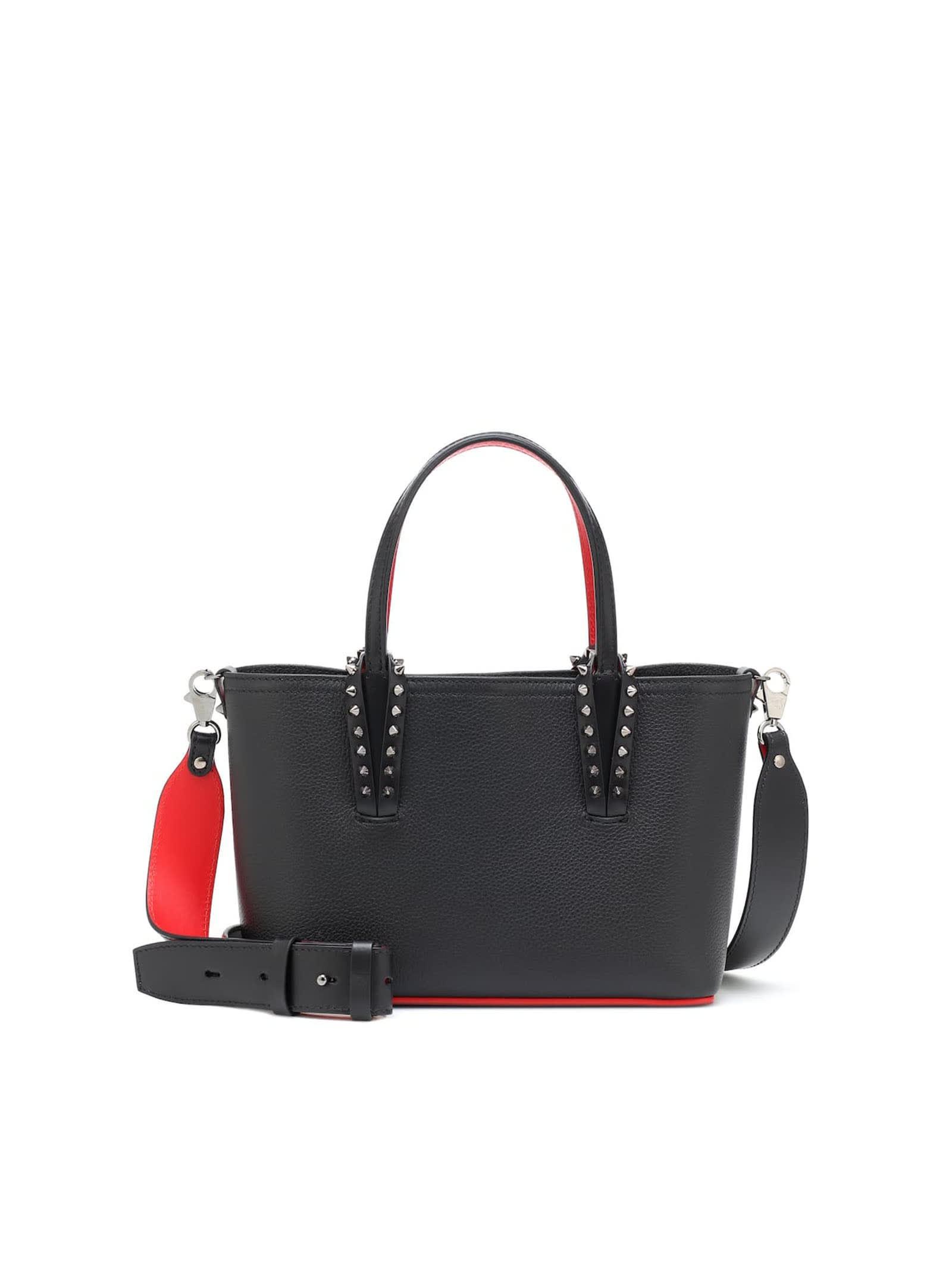 christian louboutin black leather cabata mini bag