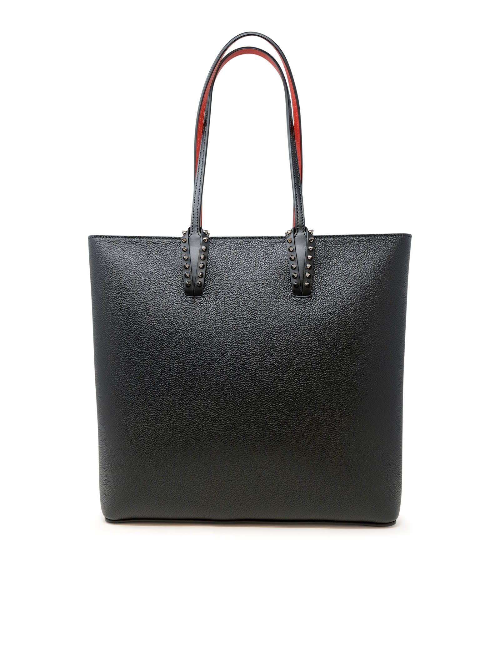 christian louboutin black leather cabata zipped bag
