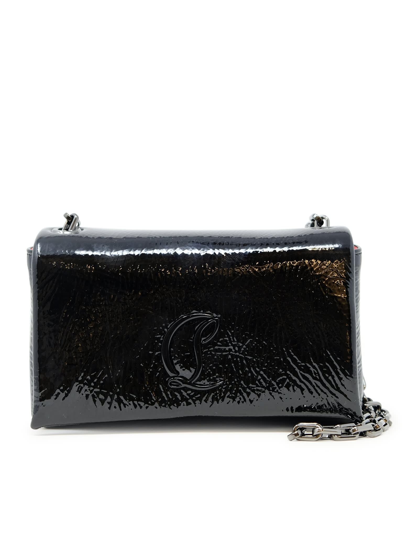 christian louboutin black leather loubi54 bag
