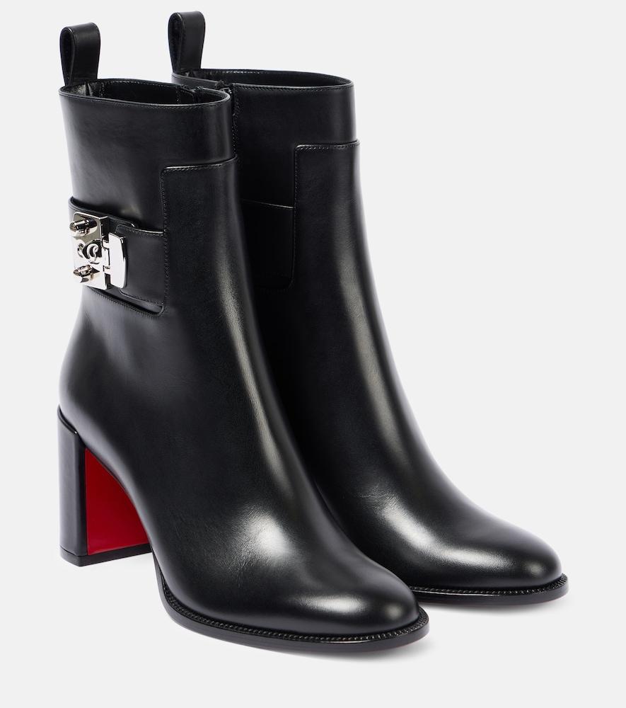 christian louboutin booty lock 70 leather ankle boots