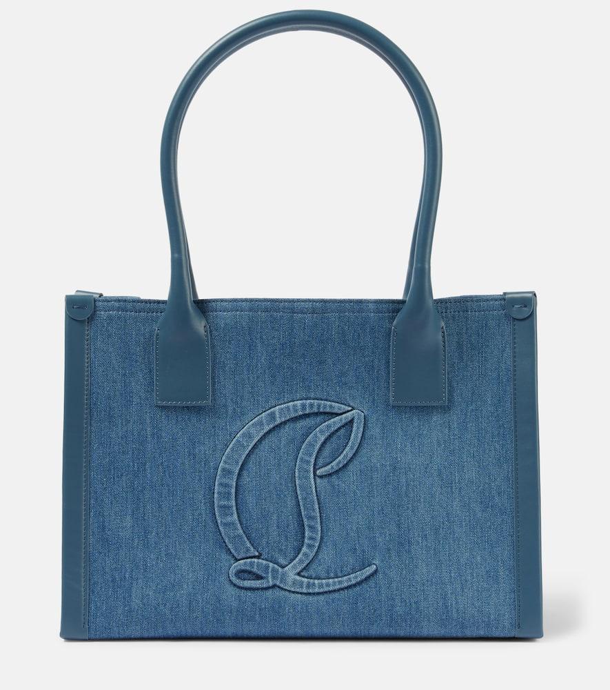 christian louboutin by my side e/w large denim tote bag