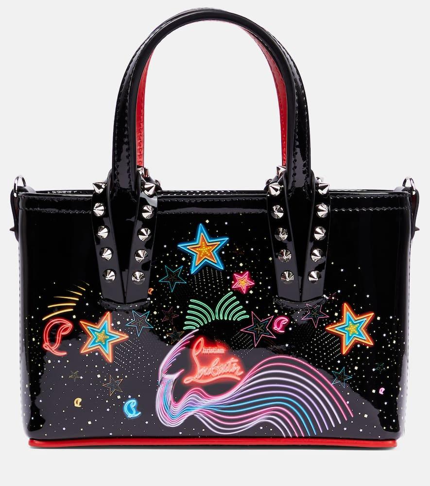 christian louboutin cabata mini embellished leather tote bag