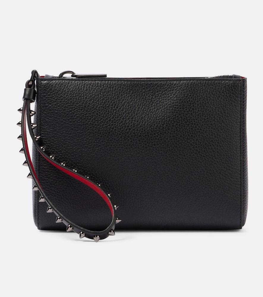 christian louboutin cabata mini studded leather pouch