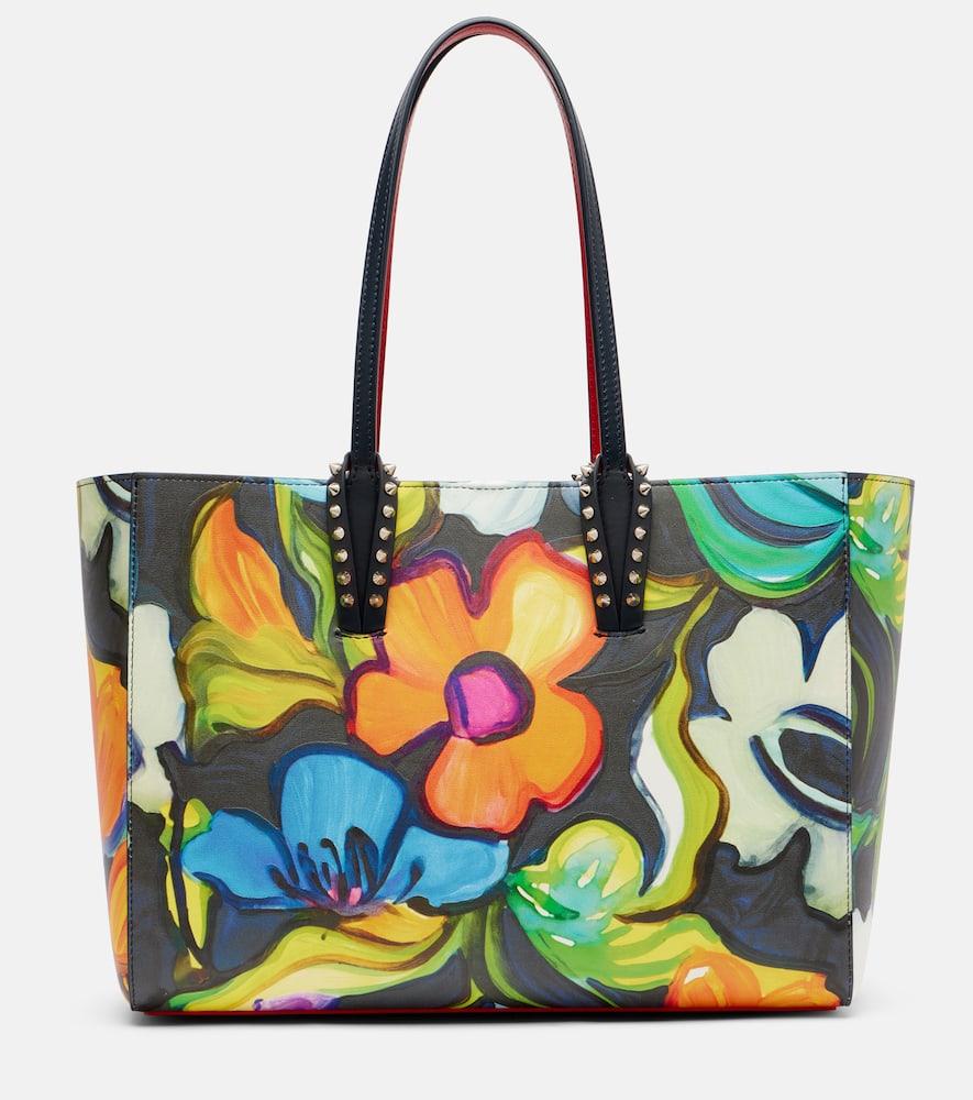 christian louboutin cabata small floral leather tote bag
