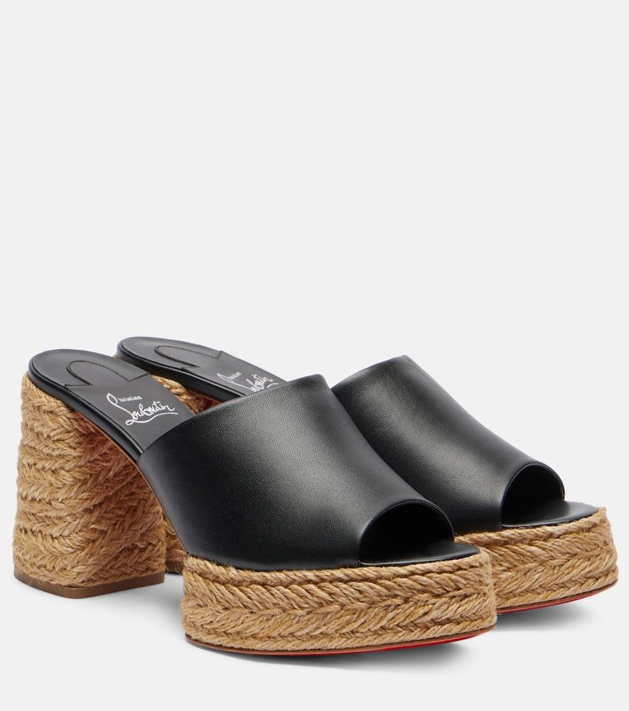 christian louboutin calakala 85 leather platform mules
