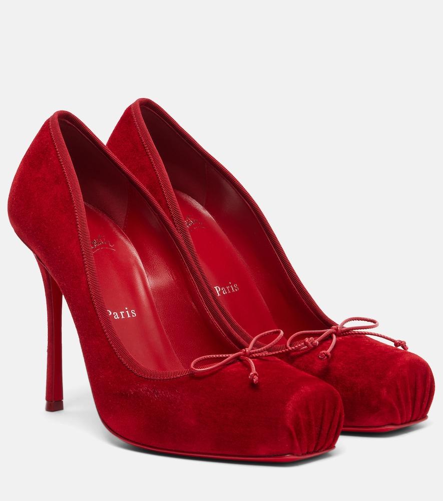 christian louboutin cassia nodo 100 suede pumps