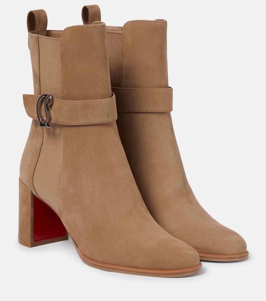christian louboutin cl chelsea booty suede ankle boots