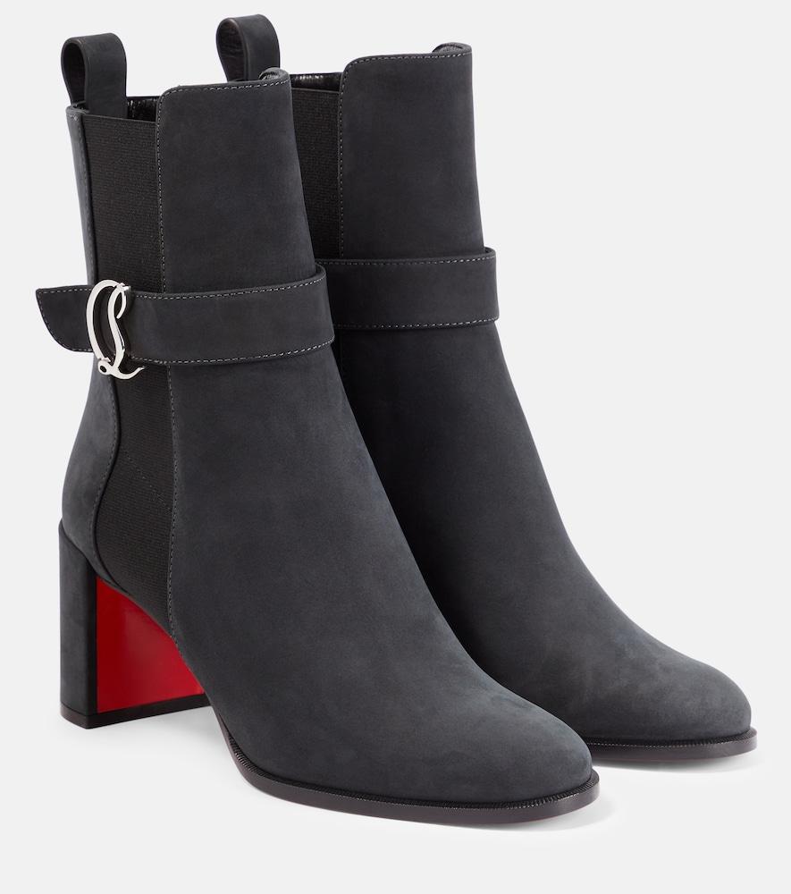 christian louboutin cl chelsea booty suede ankle boots
