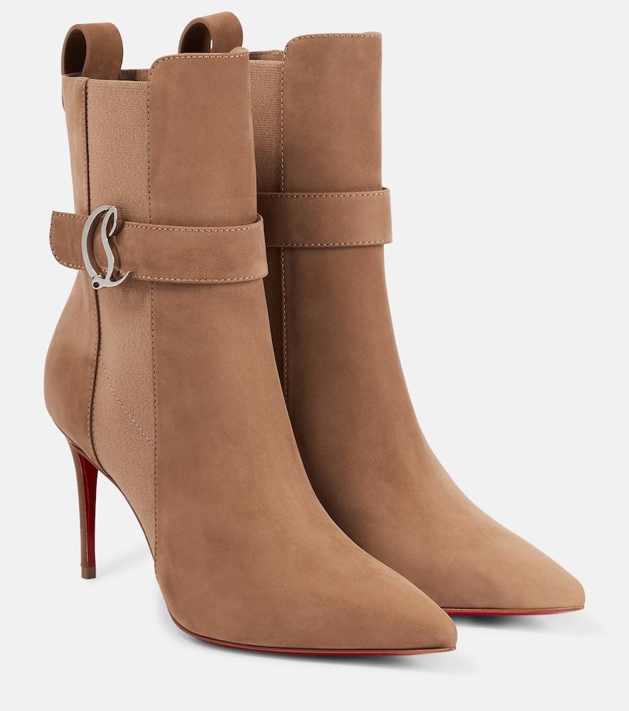 christian louboutin cl chelsea booty suede ankle boots