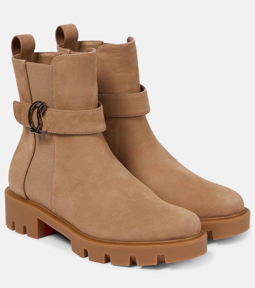 christian louboutin cl chelsea suede ankle boots