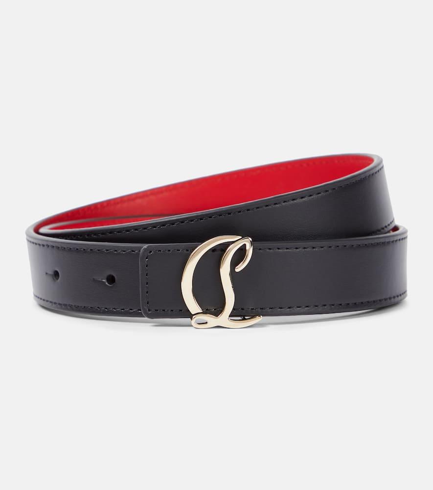 christian louboutin cl logo leather belt