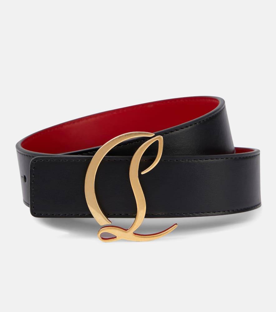 christian louboutin cl logo leather belt