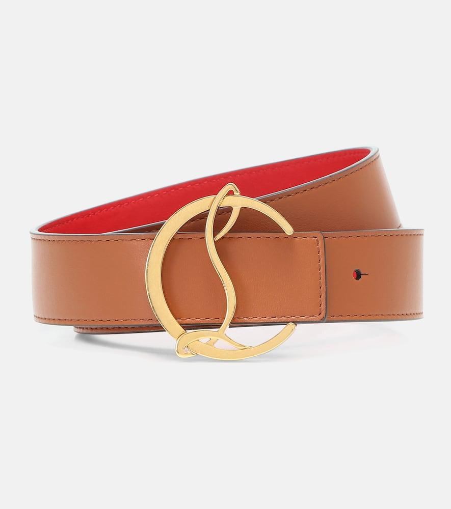 christian louboutin cl logo reversible leather belt