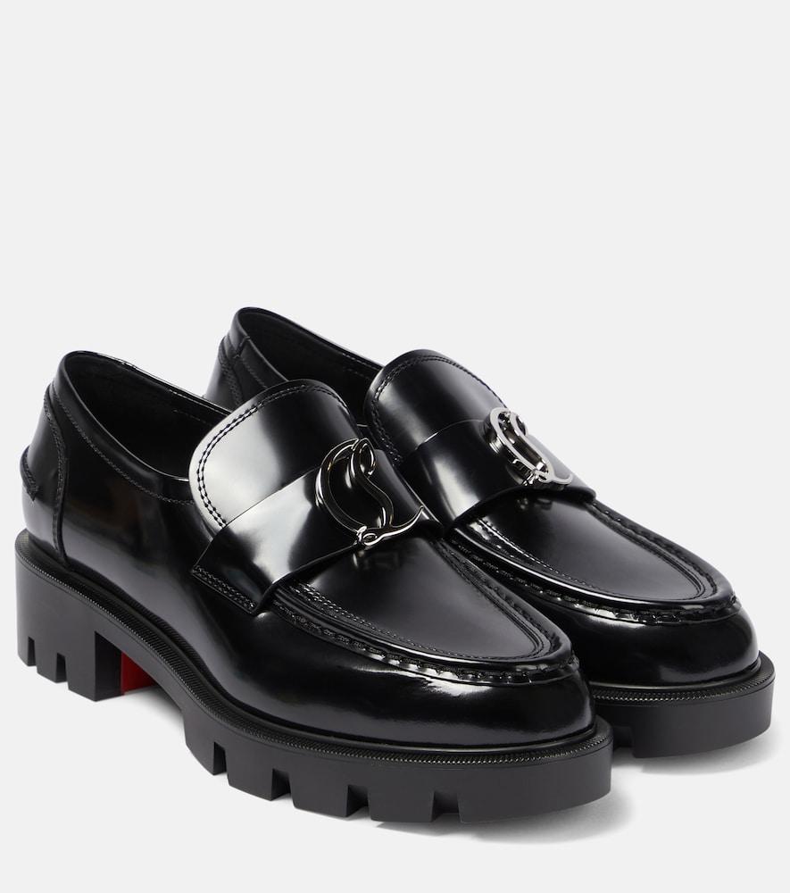 christian louboutin cl moc lug leather loafers