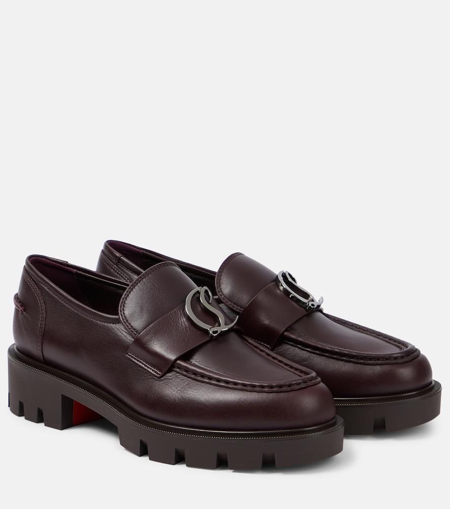 christian louboutin cl moc lug leather loafers
