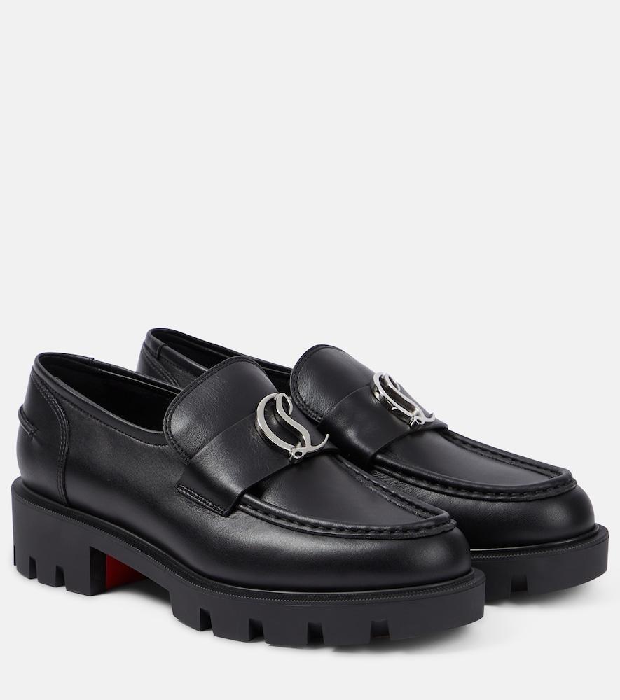christian louboutin cl moc lug leather loafers