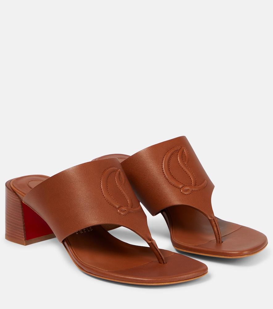 christian louboutin cl tongamule leather sandals