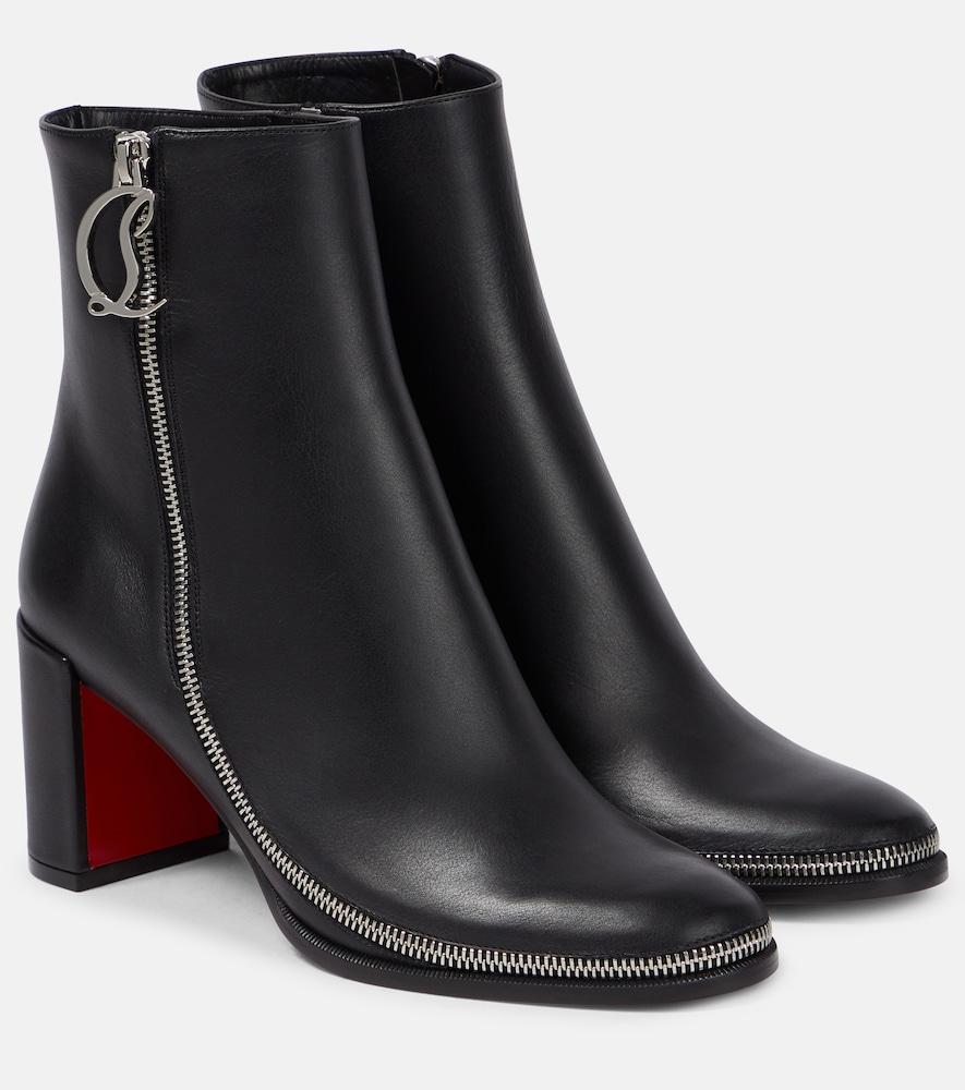christian louboutin cl zip leather ankle boots