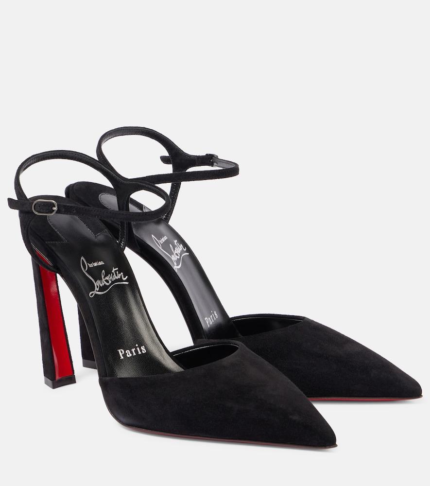 christian louboutin condora riviera 100 suede slingback pumps