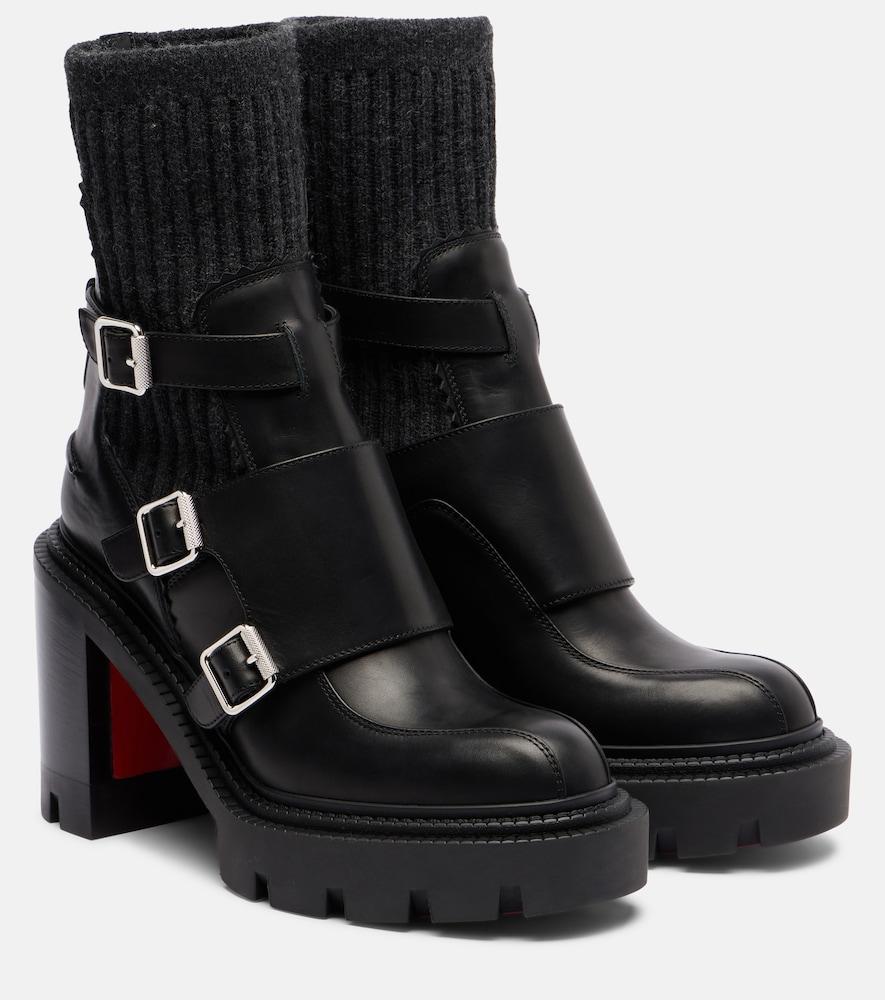 christian louboutin cortinetta college 100 leather ankle boots