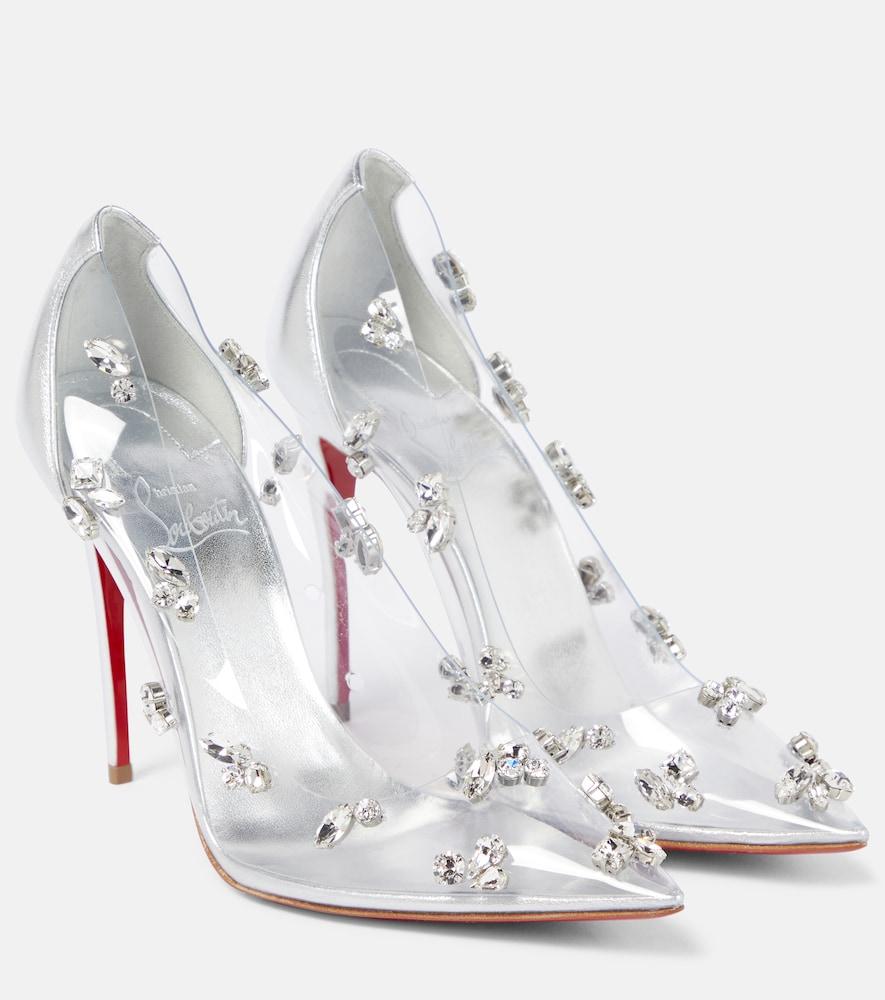 christian louboutin degraqueen embellished pvc pumps