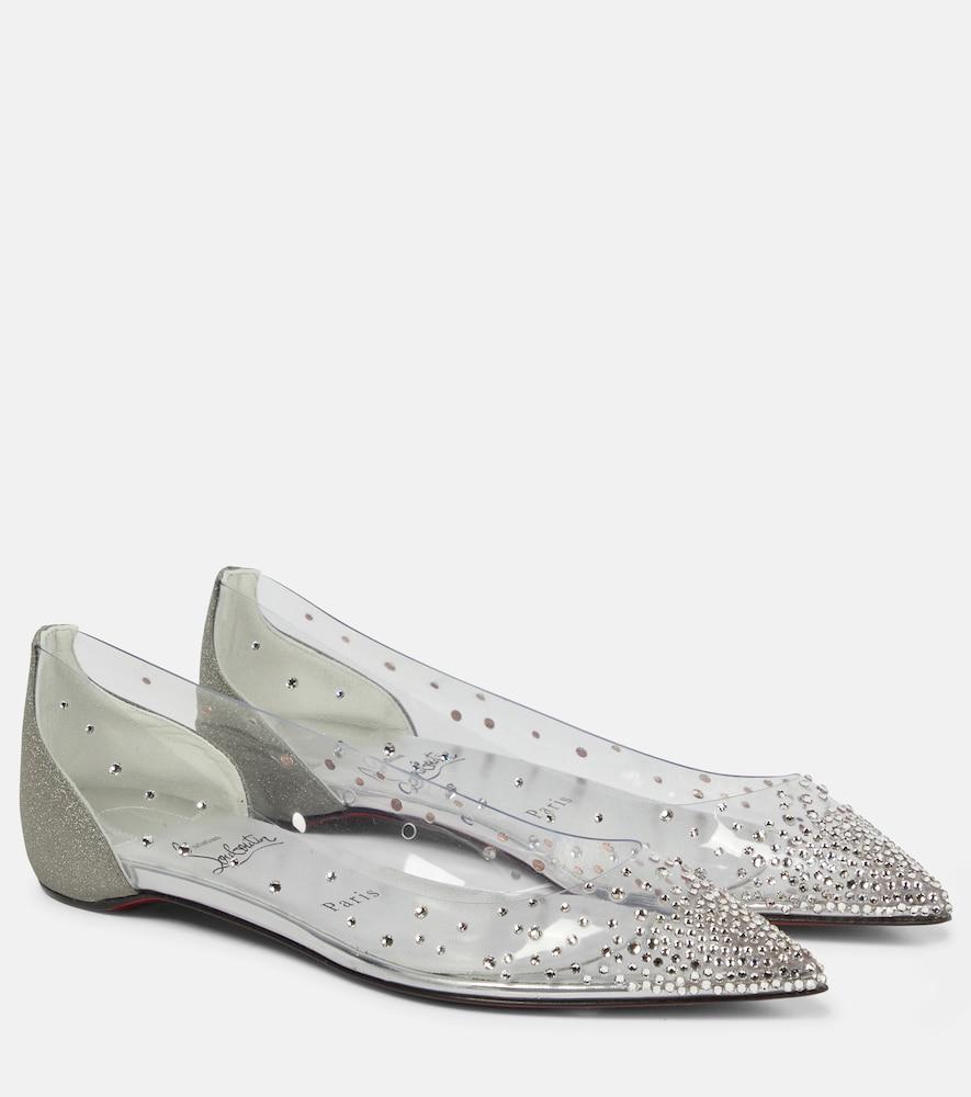 christian louboutin degrastrass embellished ballet flats