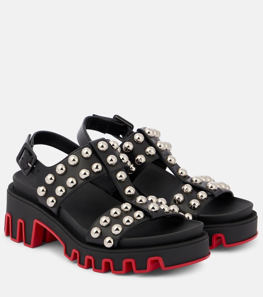 christian louboutin duniclou studded leather sandals