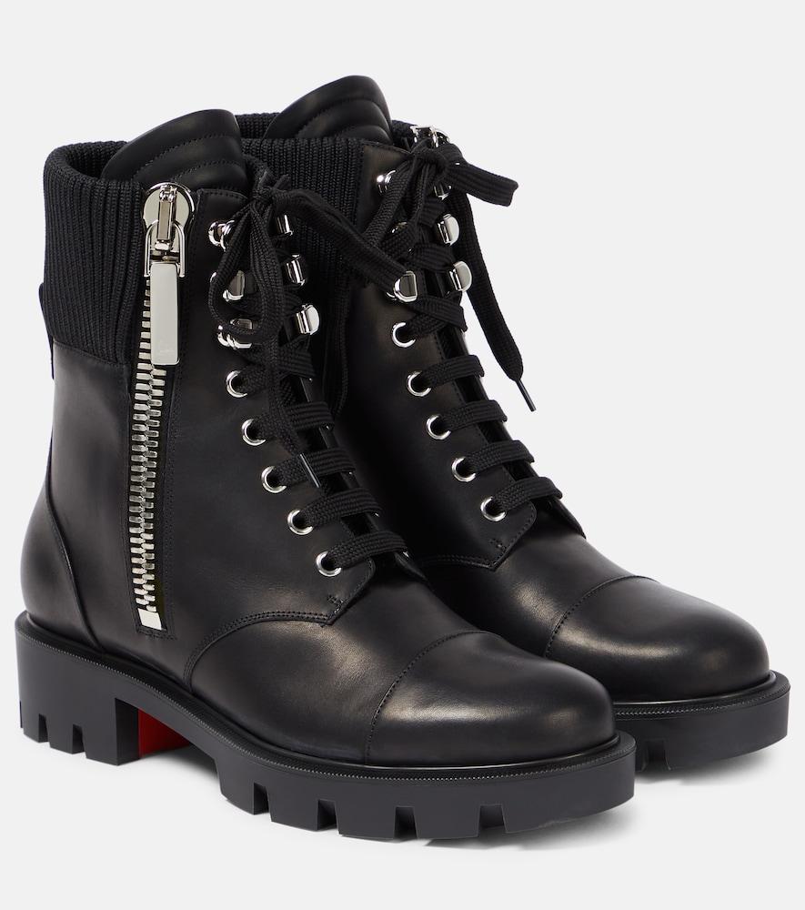 christian louboutin en hiver lug leather combat boots