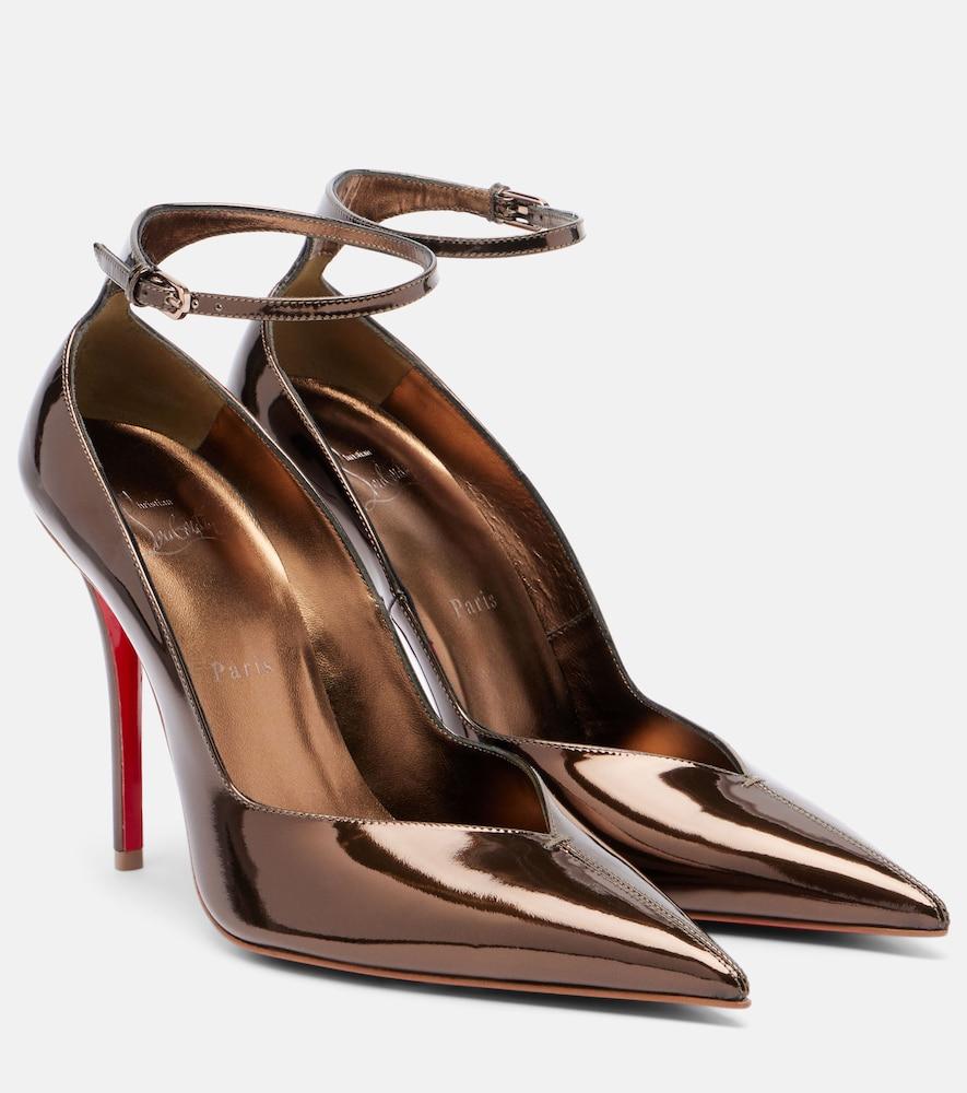 christian louboutin erozee 100 patent leather pumps