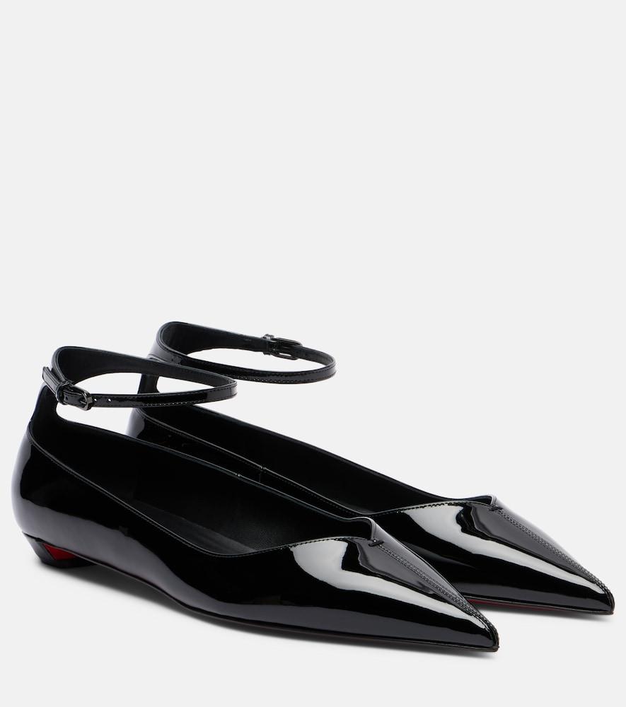 christian louboutin erozeena patent leather ballet flats