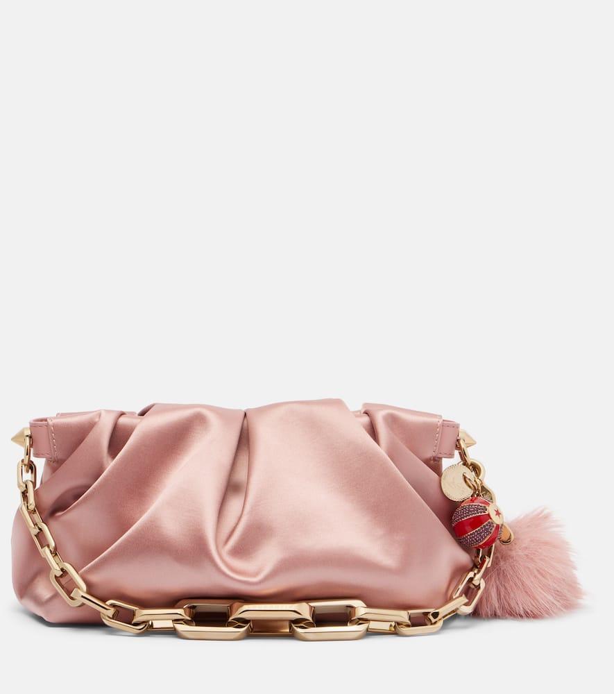 christian louboutin eva small crêpe satin clutch