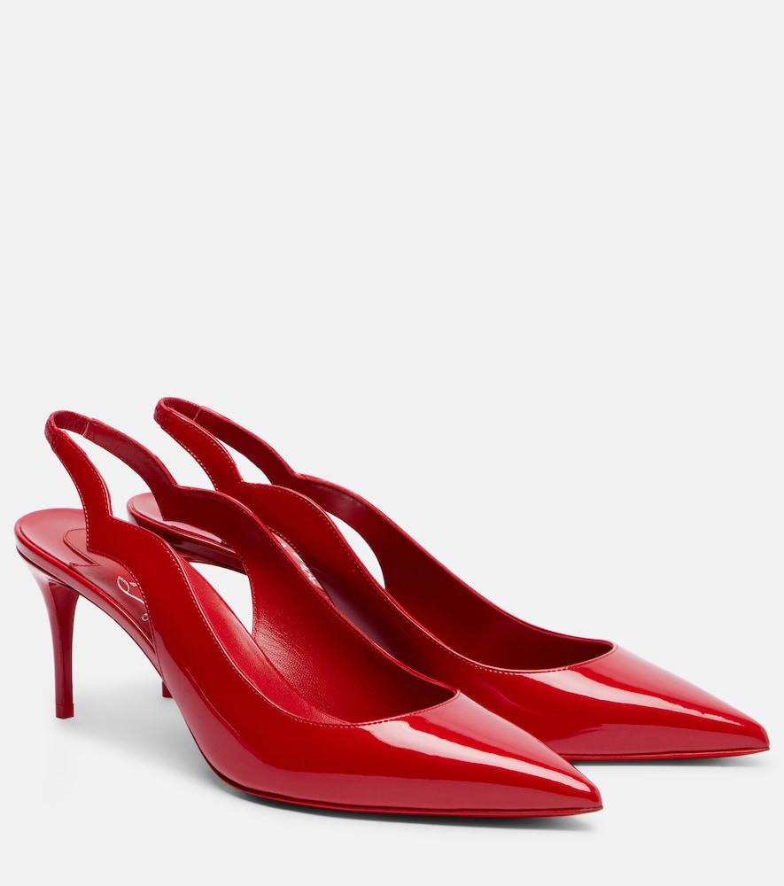christian louboutin hot chick 70 patent leather slingback pumps