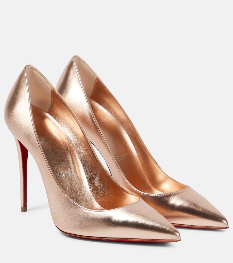 christian louboutin kate 100 metallic leather pumps
