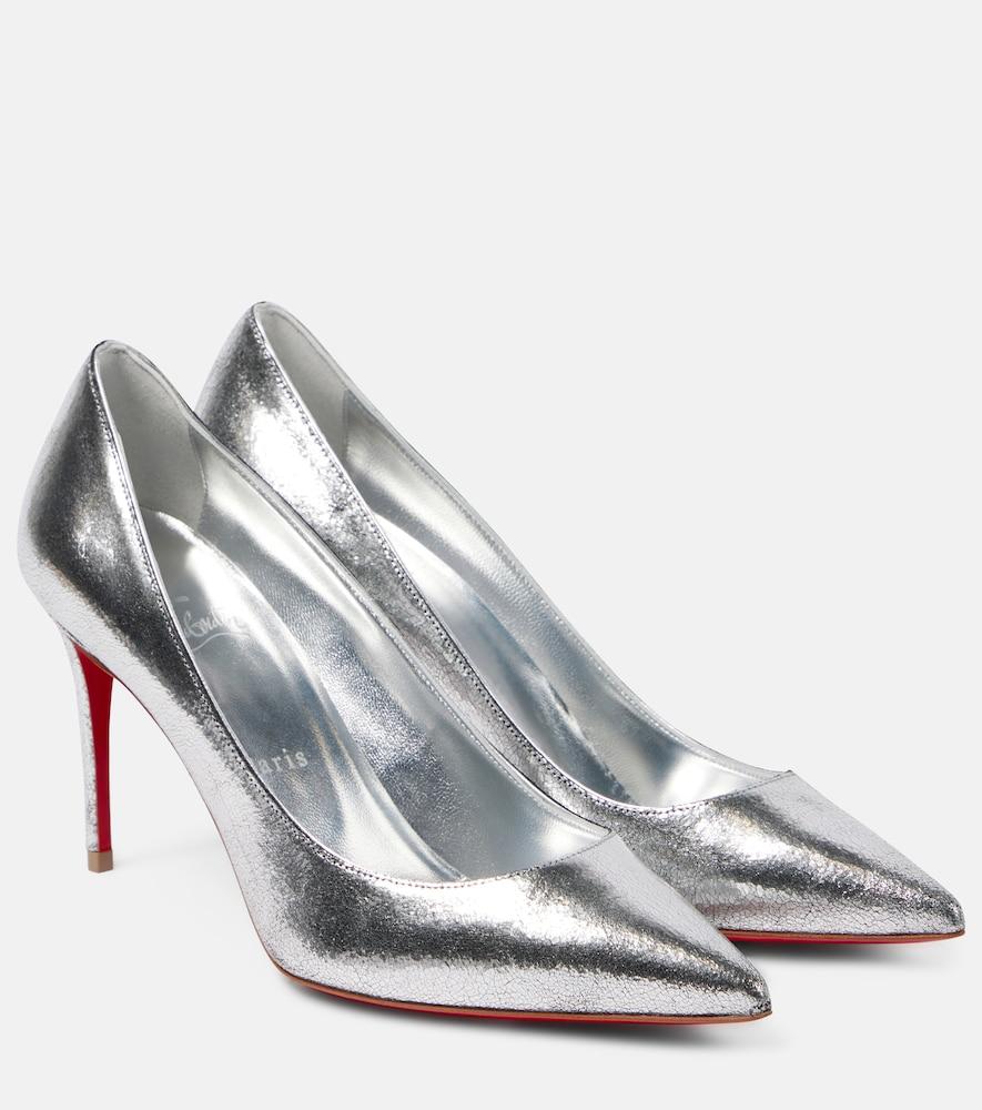 christian louboutin kate 85 metallic leather pumps