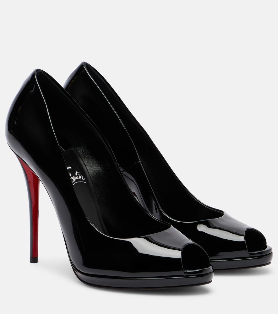 christian louboutin lady z patent leather peep