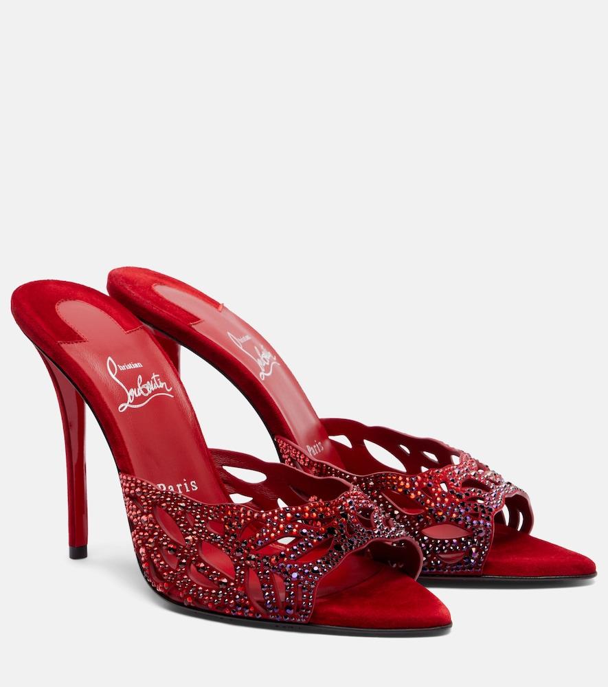 christian louboutin lasera 100 embellished mules