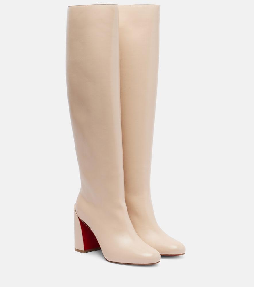 christian louboutin leather knee