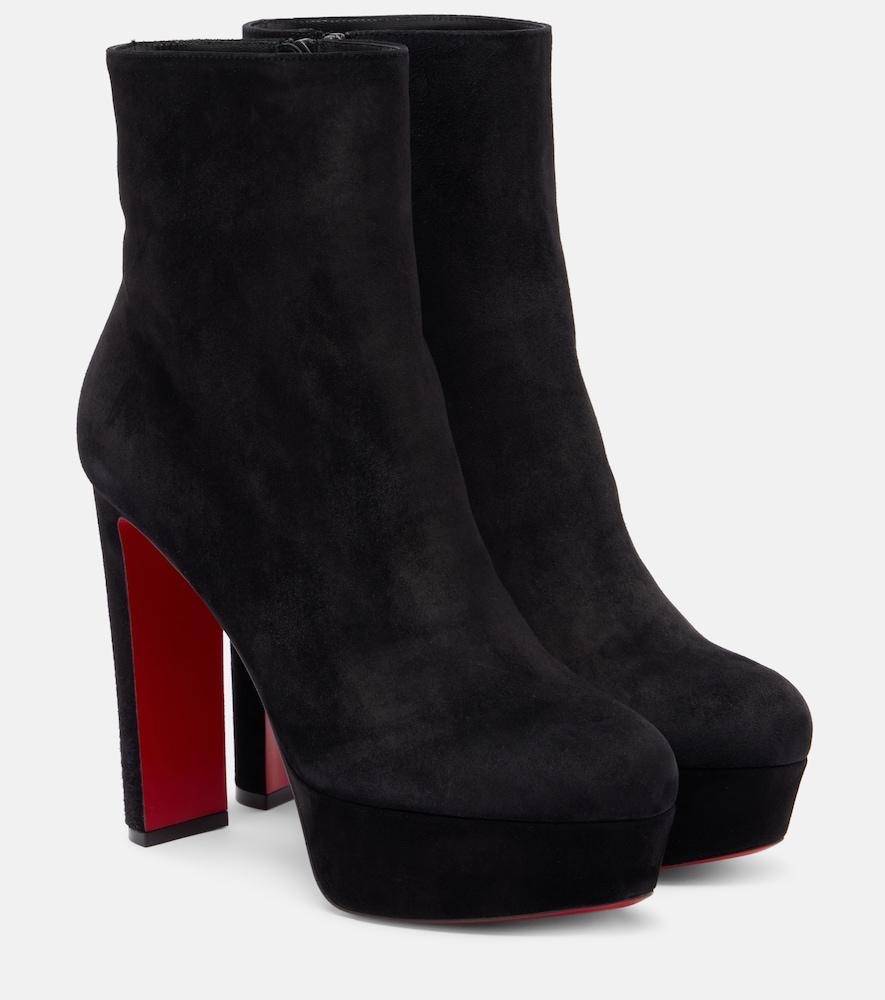 christian louboutin loo booty 130 suede ankle boots