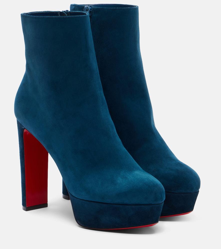 christian louboutin loo booty 130 suede platform ankle boots