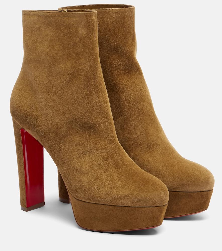 christian louboutin loo booty 130 suede platform ankle boots