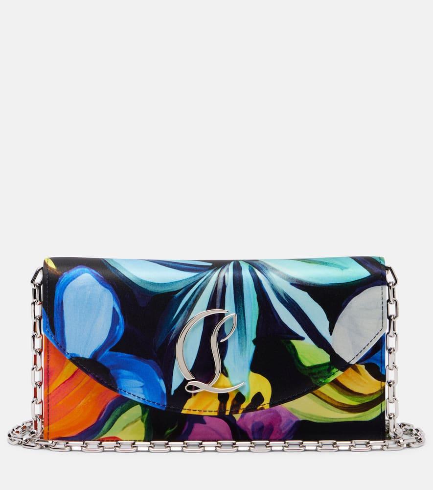 christian louboutin loubi54 cl floral satin clutch