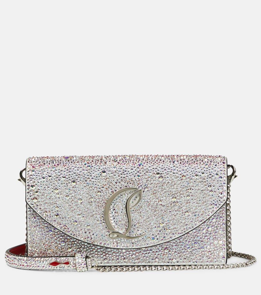 christian louboutin loubi54 embellished leather clutch